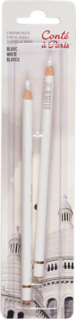 PASTEL PENCIL 2/PACK WHITE