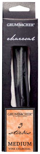 Grumbacher Vine Charcoal Med 3/Pack