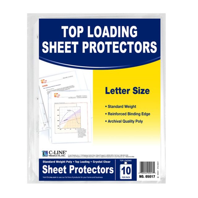 POLY SHT PROTECTORS 10PK CLEAR