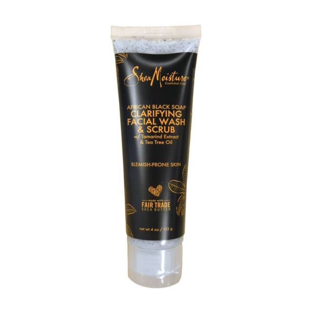 Shea Moisture African Black Soap Clarifying Facial Wash & Scrub 4 fl oz