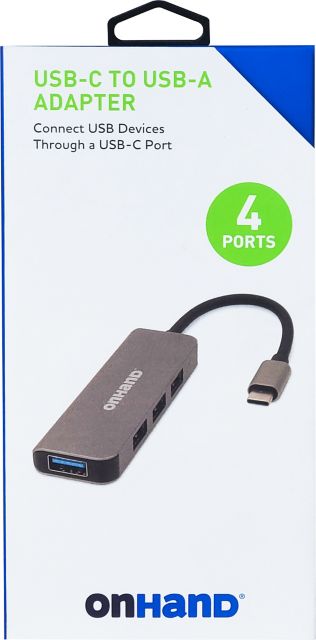 OnHand Multi Port Adapter, 4-Port, Black