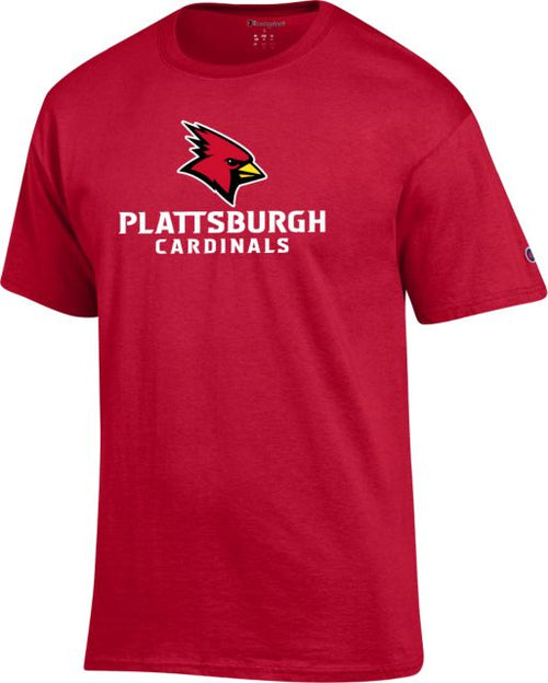 SUNY Plattsburgh Champion T Shirt Stacked Mark - ONLINE ONLY