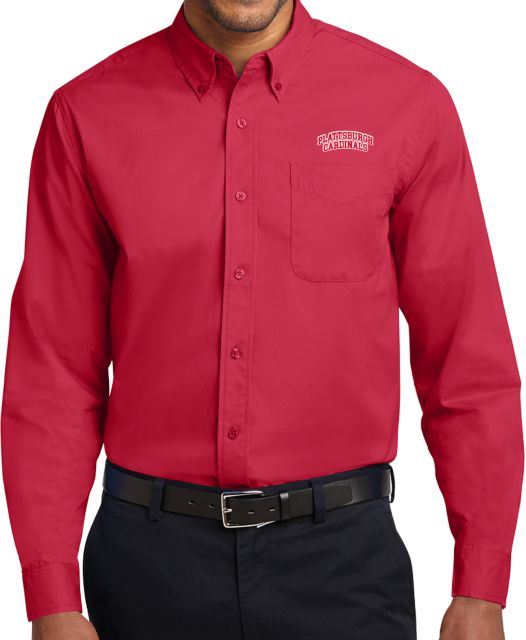 SUNY Plattsburgh Twill Button Down Long Sleeve Arch. Cardinals - ONLINE ONLY