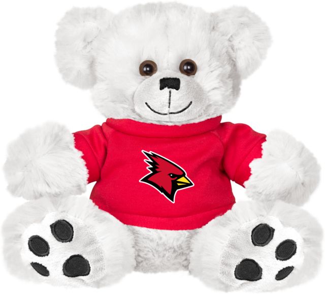 SUNY Plattsburgh Plush Big Paw 8 1/2 inch Bear w/Red Shirt Cardinal - ONLINE ONLY
