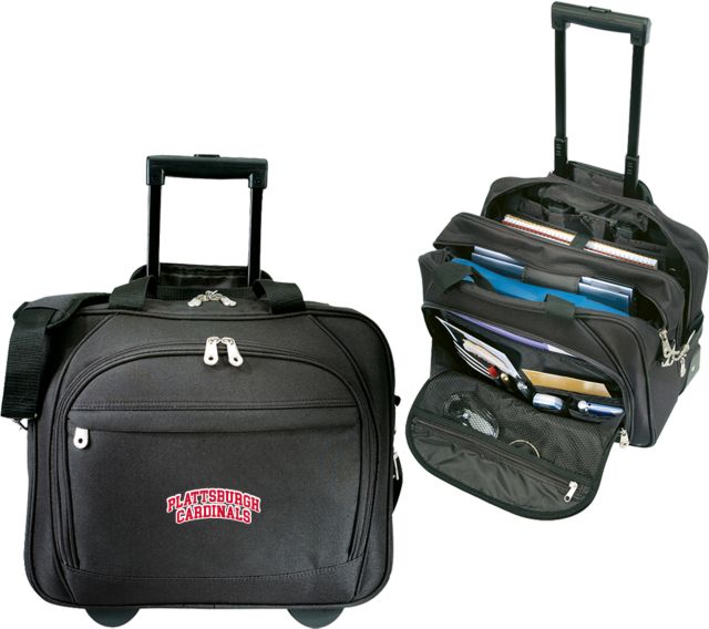 SUNY Plattsburgh Embassy Plus Rolling Compu Brief Arch. Cardinals - ONLINE ONLY