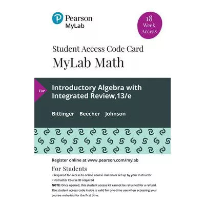MyLab Math with Pearson eText Access Code (18 Weeks) for Introductory Algebra with Integrated Review